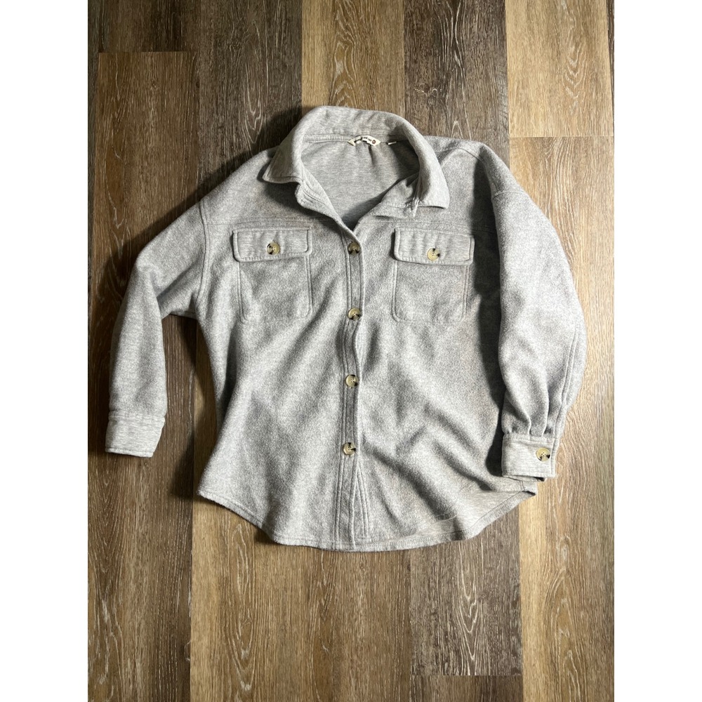 Mountain and‎ Isles Gray Fleece Shacket Button Down Shirt Jacket Mens Medium